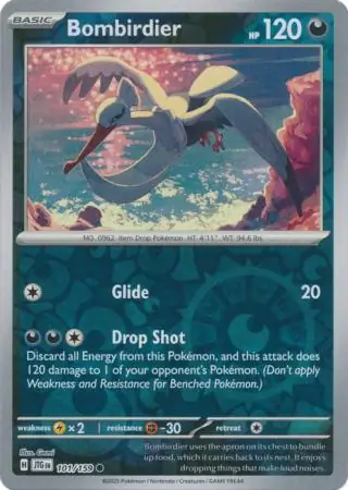 Bombirdier Reverse Holo Pokemon card from Journey Together
