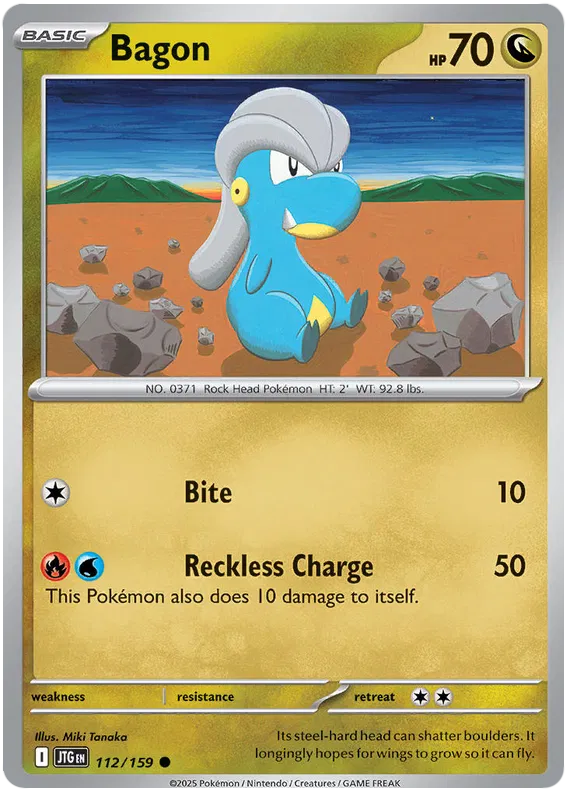 Bagon Pokemon card from Journey Together