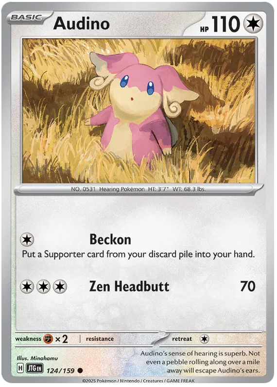 Audino Pokemon card from Journey Together