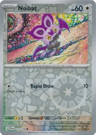 Noibat Reverse Holo Pokemon card from Journey Together