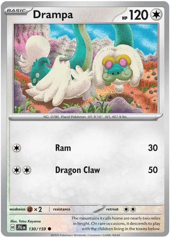 Drampa Pokemon card from Journey Together