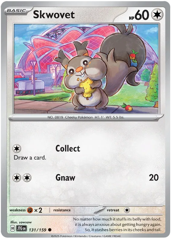 Skwovet Pokemon card from Journey Together