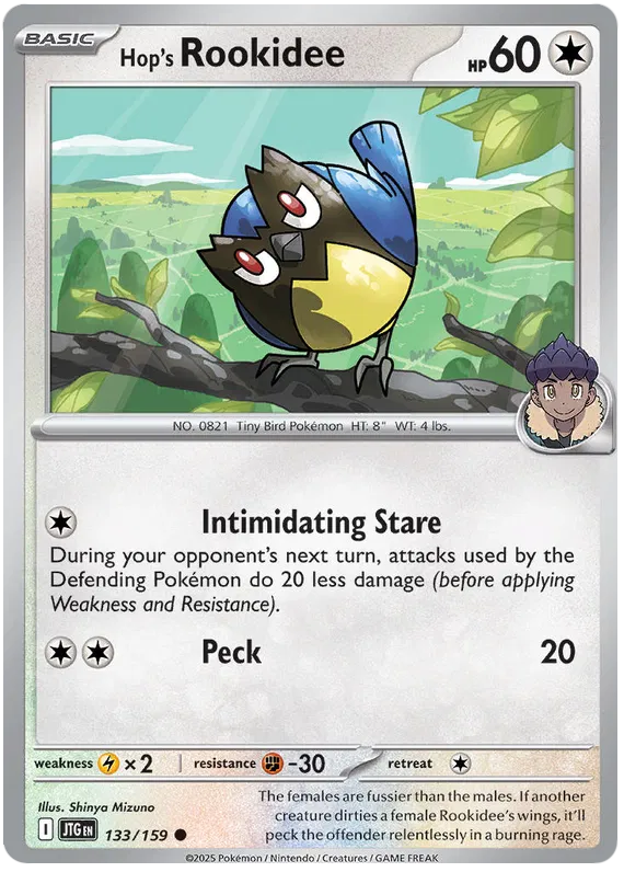 Hop's Rookidee Pokemon card from Journey Together
