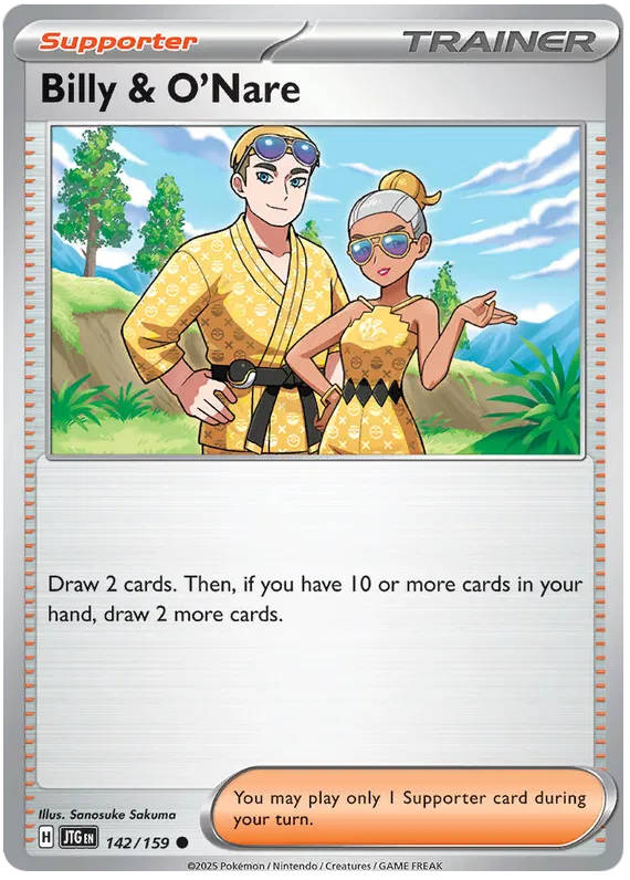 Billy and O'Nare Pokemon card from Journey Together