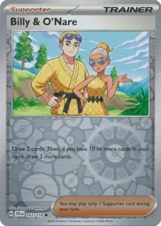 Billy and O'Nare Reverse Holo Pokemon card from Journey Together