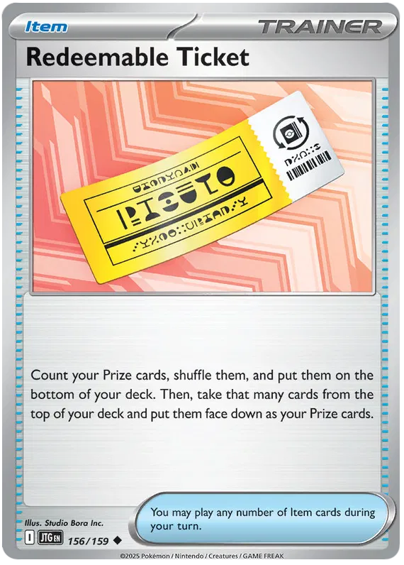 Redeemable Ticket Pokemon card from Journey Together