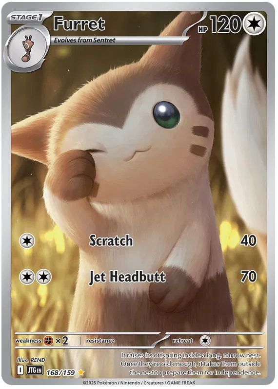 Furret Pokemon card from Journey Together