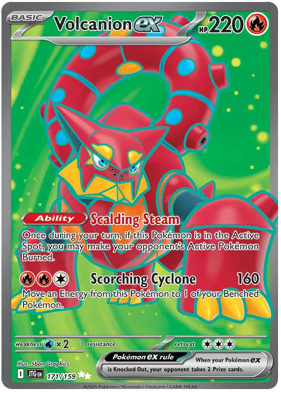 Volcanion Pokemon card from Journey Together