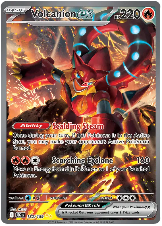 Volcanion Pokemon card from Journey Together