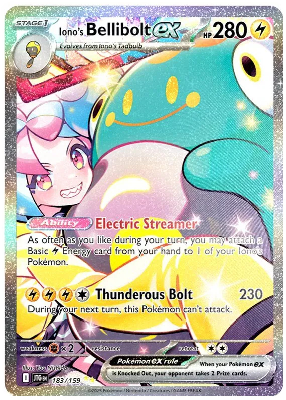 Iono's Bellibolt Pokemon card from Journey Together