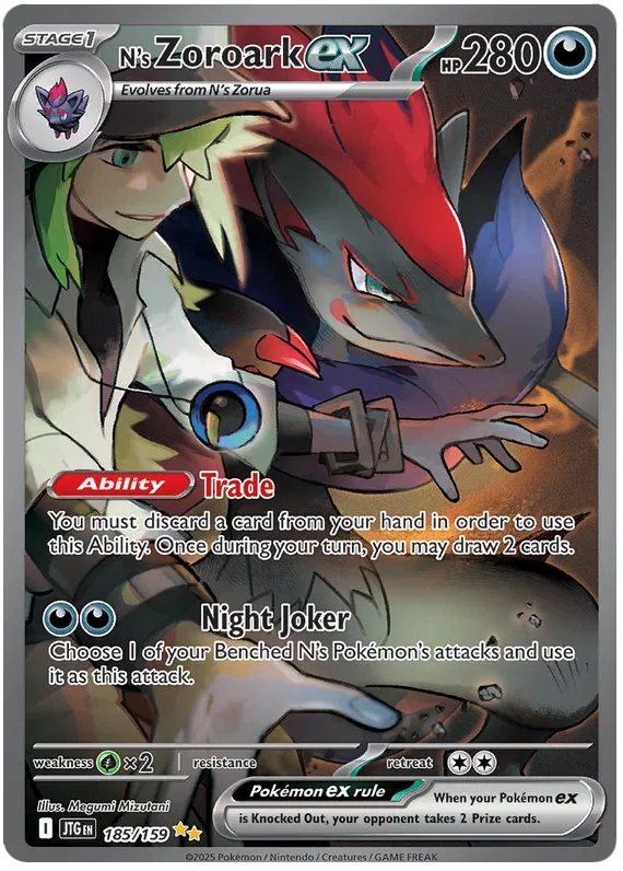N's Zoroark Pokemon card from Journey Together