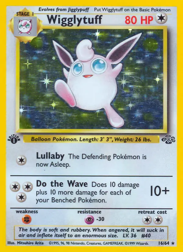 Wigglytuff Holo Pokemon card from Jungle 1st Edition