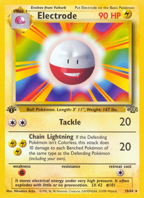 Electrode Pokemon card from Jungle 1st Edition