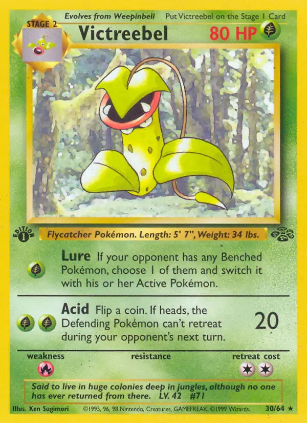 Victreebel Pokemon card from Jungle 1st Edition