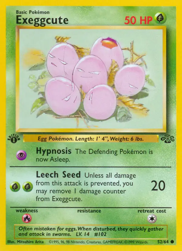 Exeggcute Pokemon card from Jungle 1st Edition
