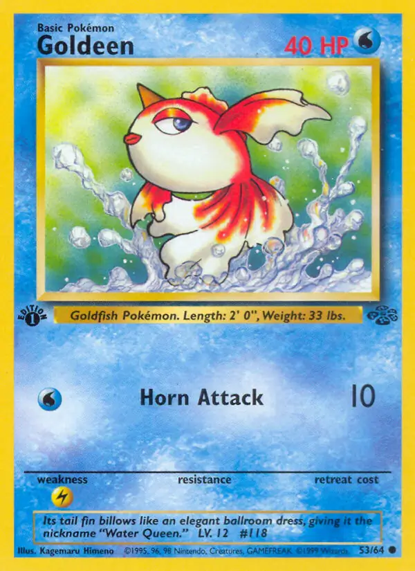 Goldeen Pokemon card from Jungle 1st Edition