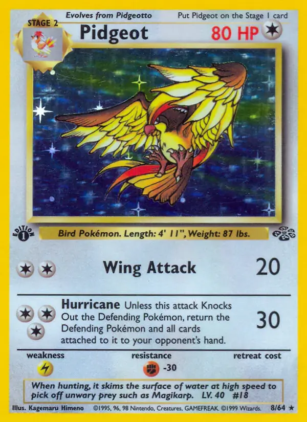 Pidgeot Holo Pokemon card from Jungle 1st Edition