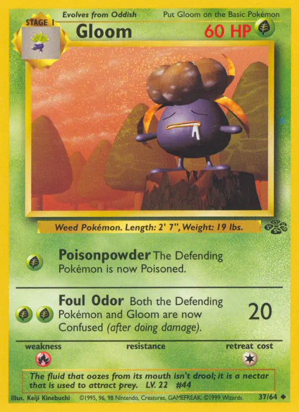 Gloom Pokemon card from Jungle