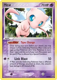 Mew Holo Pokemon card from Legend Maker