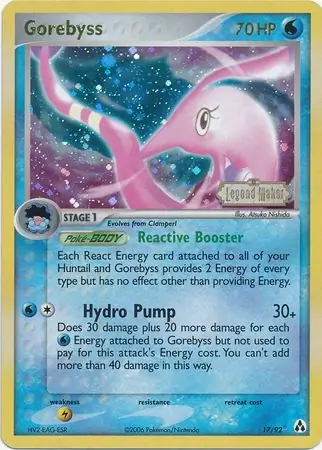 Gorebyss Reverse Holo Pokemon card from Legend Maker