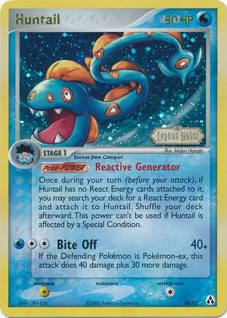 Huntail Reverse Holo Pokemon card from Legend Maker