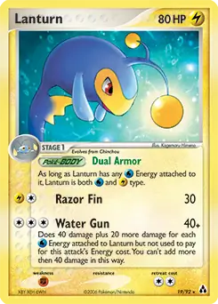 Lanturn Pokemon card from Legend Maker