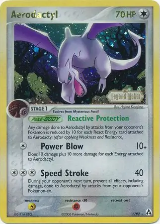 Aerodactyl Reverse Holo Pokemon card from Legend Maker