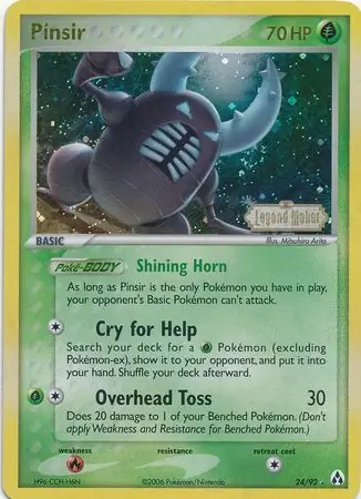 Pinsir Reverse Holo Pokemon card from Legend Maker