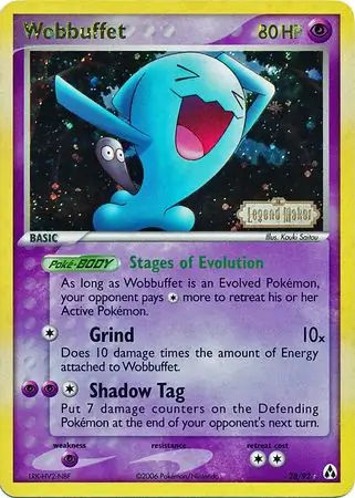 Wobbuffet Reverse Holo Pokemon card from Legend Maker