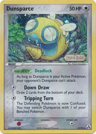 Dunsparce Reverse Holo Pokemon card from Legend Maker