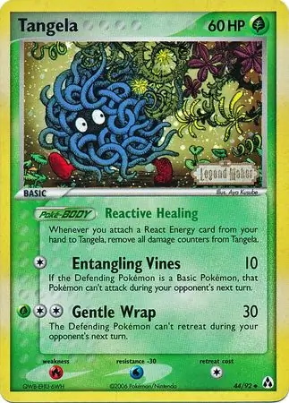 Tangela Reverse Holo Pokemon card from Legend Maker