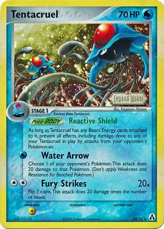 Tentacruel Reverse Holo Pokemon card from Legend Maker