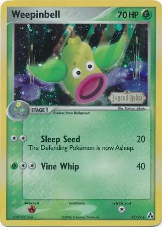 Weepinbell Reverse Holo Pokemon card from Legend Maker