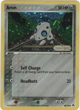 Aron Reverse Holo Pokemon card from Legend Maker