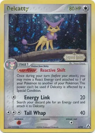 Delcatty Reverse Holo Pokemon card from Legend Maker