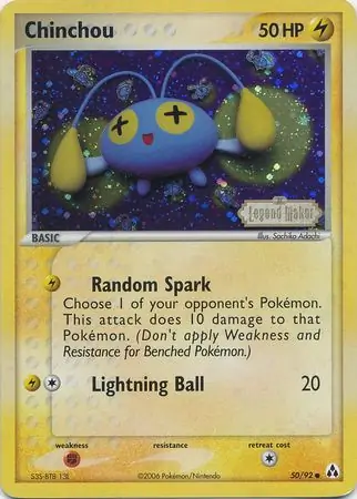 Chinchou Reverse Holo Pokemon card from Legend Maker
