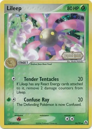 Lileep Reverse Holo Pokemon card from Legend Maker