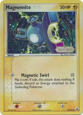 Magnemite Reverse Holo Pokemon card from Legend Maker