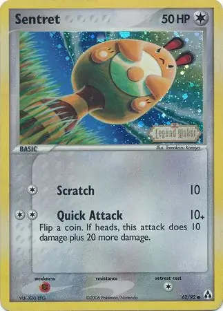 Sentret Reverse Holo Pokemon card from Legend Maker