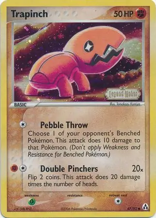 Trapinch Reverse Holo Pokemon card from Legend Maker
