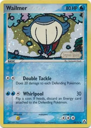 Wailmer Reverse Holo Pokemon card from Legend Maker