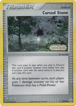 Cursed Stone Reverse Holo Pokemon card from Legend Maker