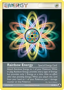 Rainbow Energy Pokemon card from Legend Maker