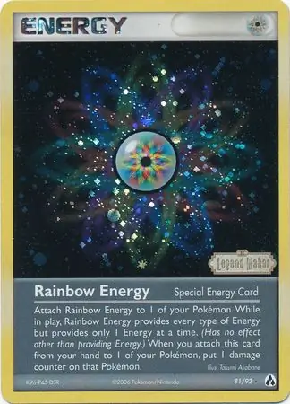 Rainbow Energy Reverse Holo Pokemon card from Legend Maker