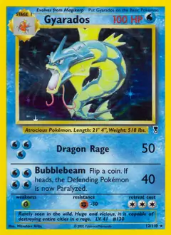 Gyarados Holo Pokemon card from Legendary Collection