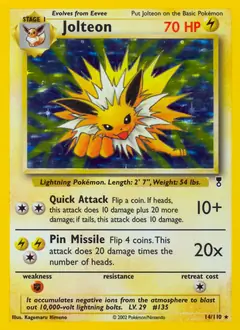 Jolteon Holo Pokemon card from Legendary Collection