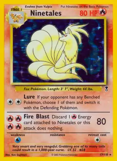 Ninetales Holo Pokemon card from Legendary Collection