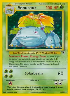 Venusaur Holo Pokemon card from Legendary Collection