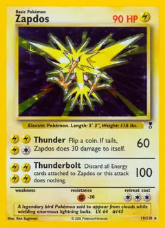 Zapdos Holo Pokemon card from Legendary Collection
