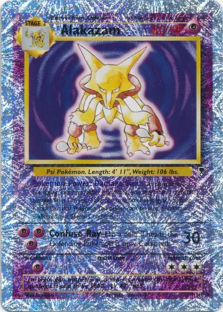 Alakazam Reverse Holo Pokemon card from Legendary Collection